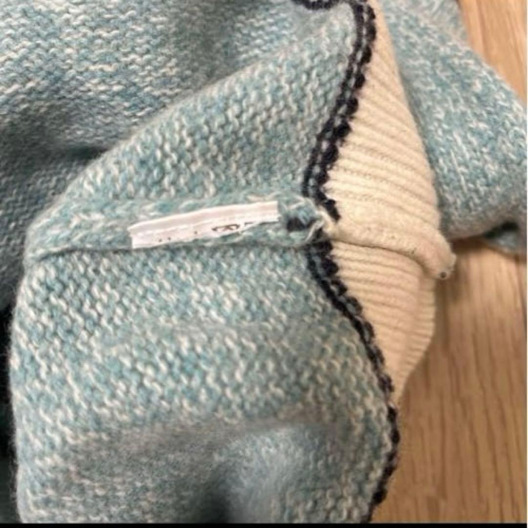 良品 JUN&ROPE フロントロゴパフスリーブ長袖プルオーバー ニット