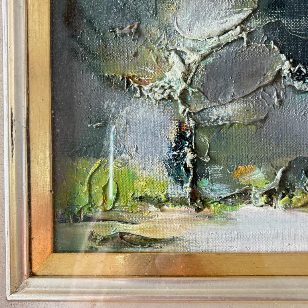 油絵　堀田髙　「裏窓」　1970年制作　６号 堀田高