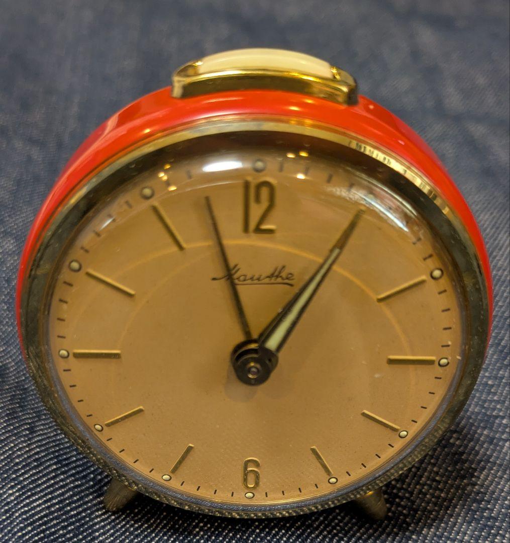 おまとめお取引用　マウテ　目覚まし時計　丸型　朱色&ペパーミントセット　ご予約品