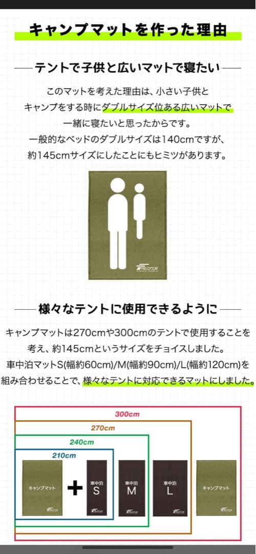 FIELDOR 厚さ5cm マット 145×198cm