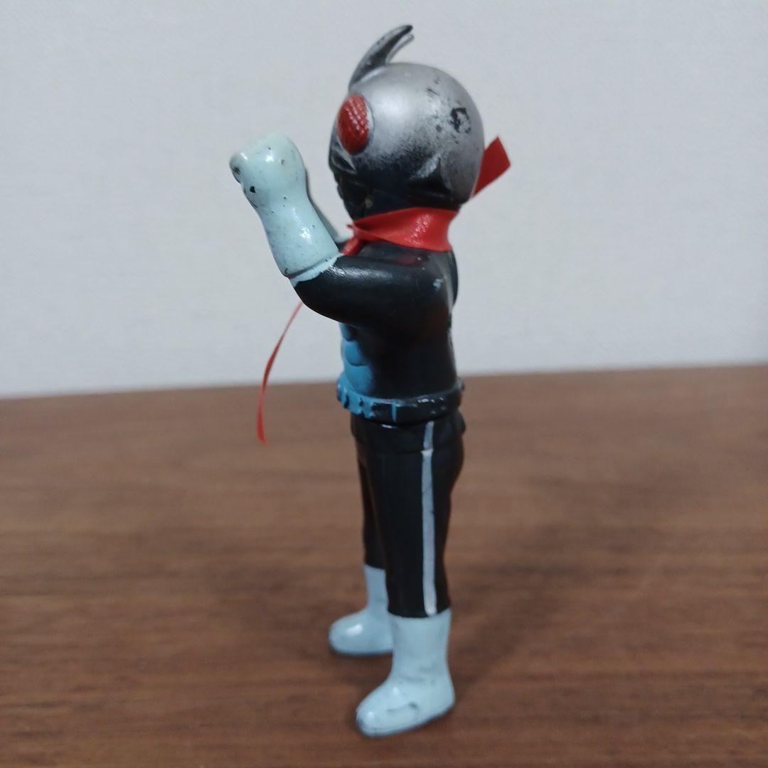 当時ものポピー製「仮面ライダー」希少青成型＆黒成型ミニソフビフィギュア２点セット