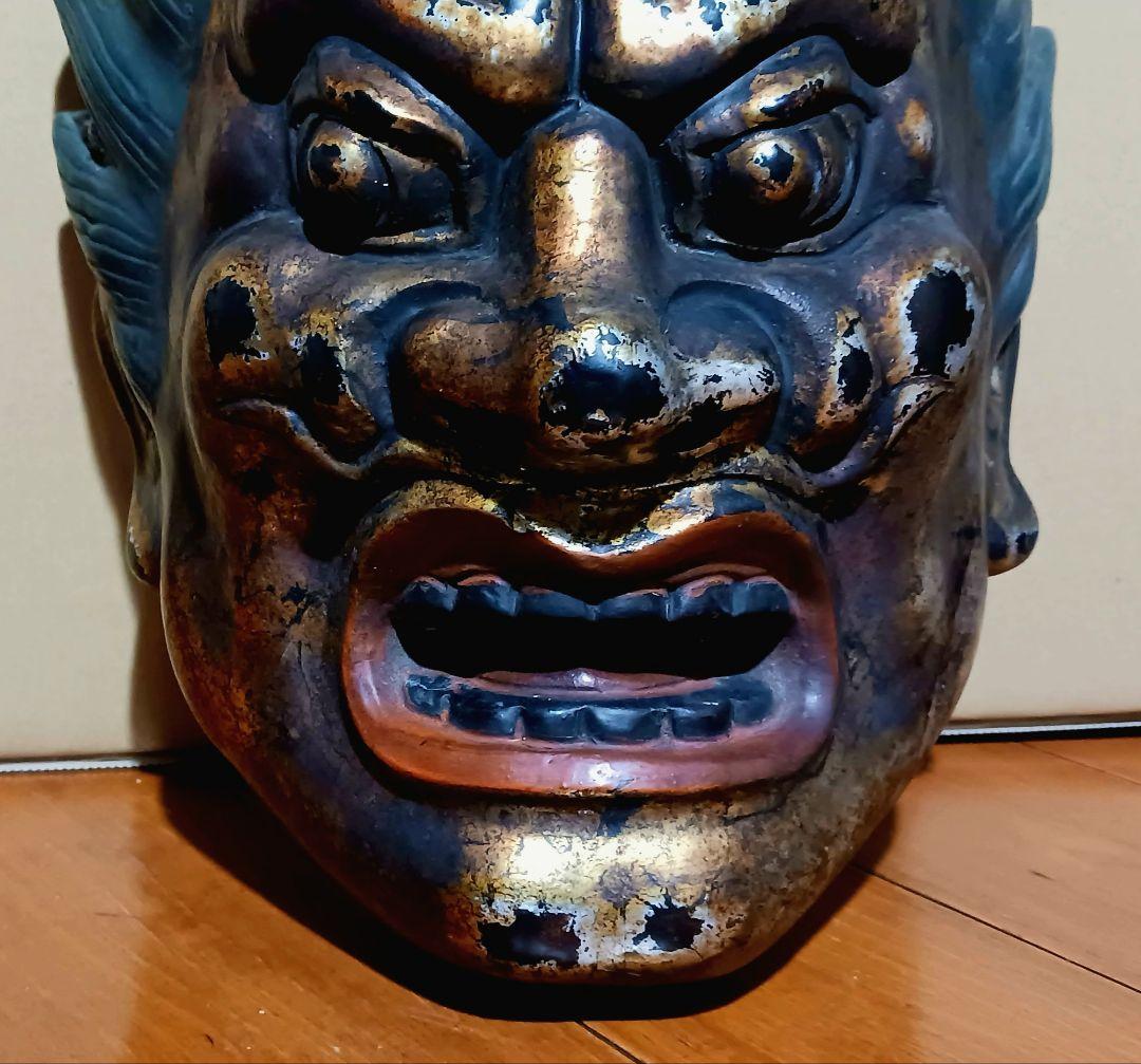 乾漆神楽面 薬師十二神将 代折羅大将 模国宝 ばさら面 壁掛け型 夜叉王