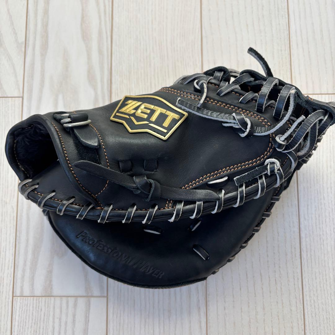 ZETT 軟式グローブ 黒 レザー キャッチャーミット グローブ　ゼット