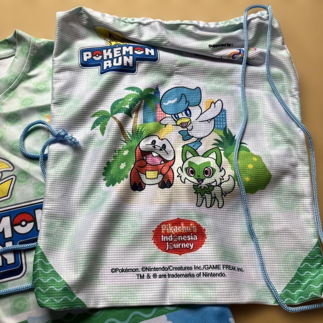 インドネシア　スラバヤ　ポケモン　マラソン　Tシャツ　バック　メダル