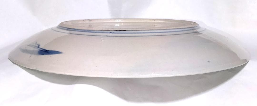 大皿 『椿・菊・梅 (中央丸・周囲六面)』 古伊万里 Aa-110