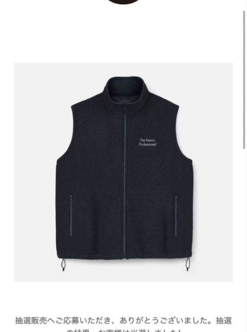 トップス ennoy PROFESSIONAL FLEECE VEST (BLACK) M