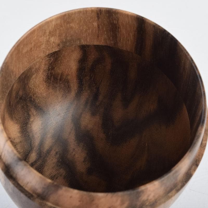 茶道具　天然木　黒柿製　無垢彫　綺麗な木目の棗　時代箱　V　8794