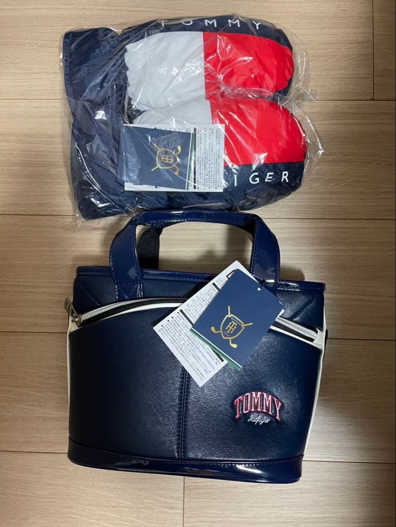 トミーヒルフィガーゴルフ ミトングローブ両手用&ラウンドバッグ