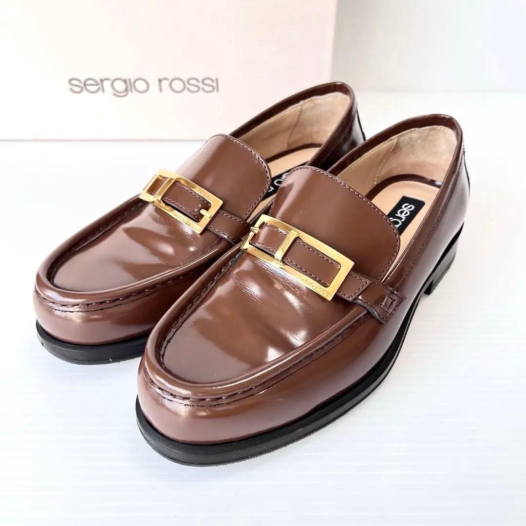 人気✨ セルジオロッシ SR NORA ローファー ブラウン バックル 23