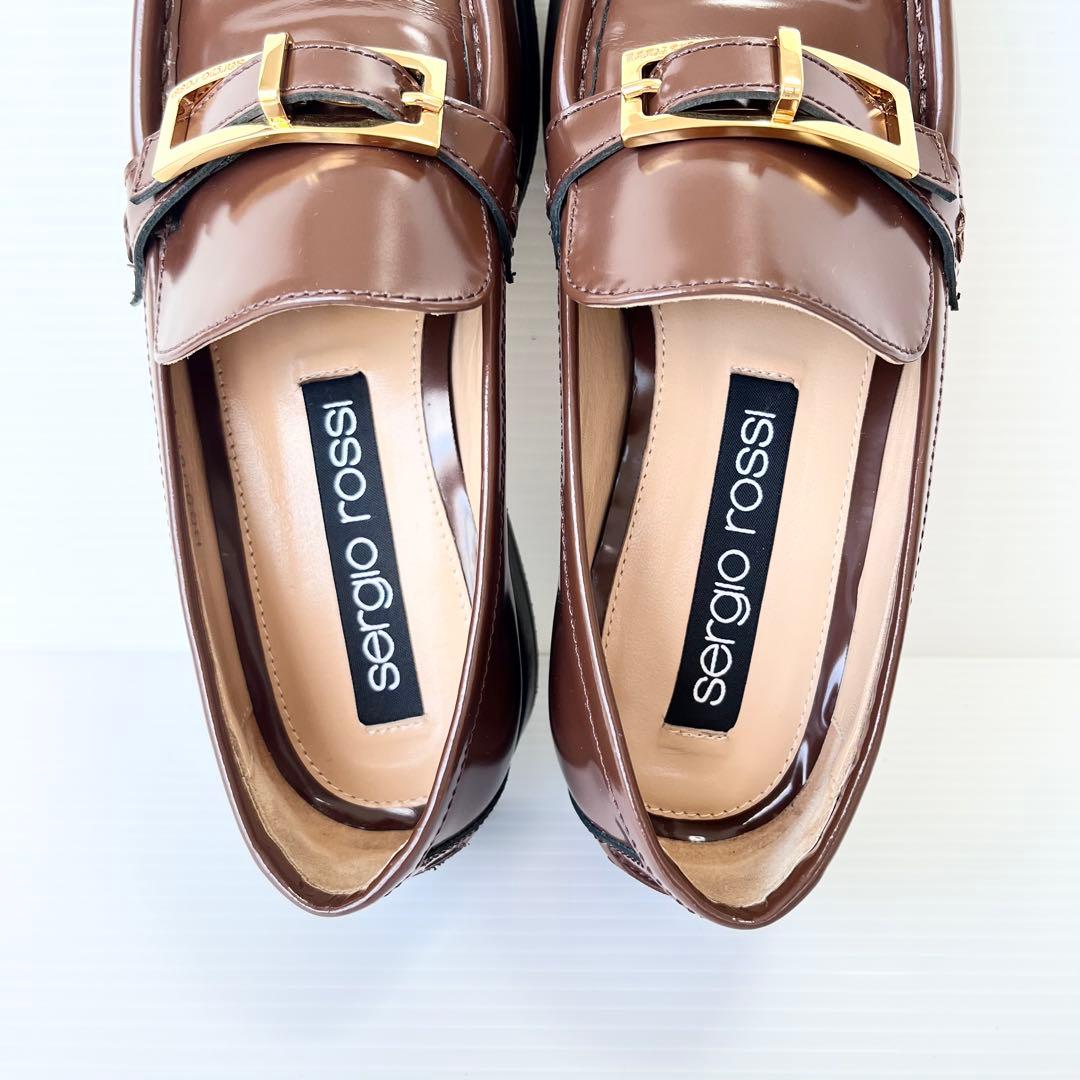 人気✨ セルジオロッシ SR NORA ローファー ブラウン バックル 23