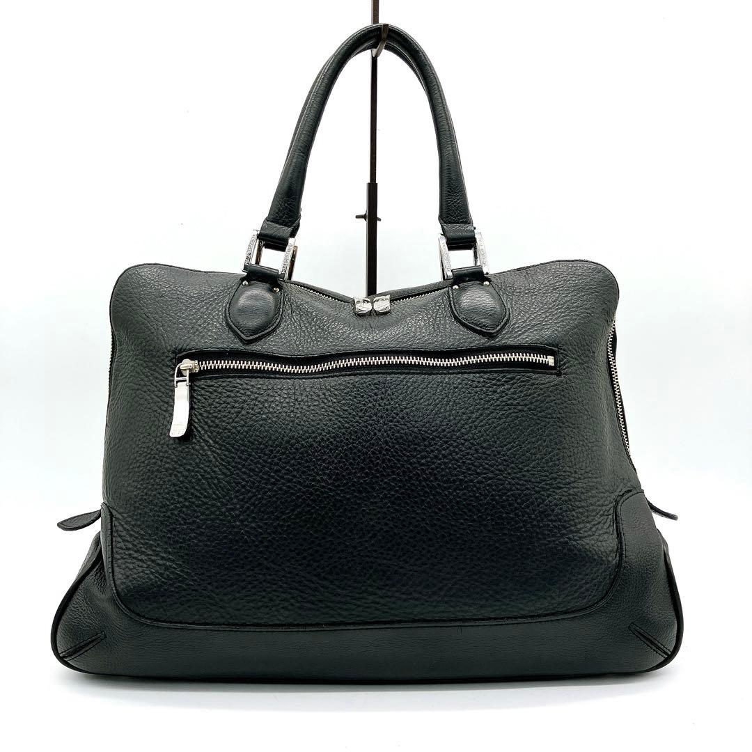専用美品【PELLE MORBIDA】ビジネスバッグ　ブラック　レザー　シルバー