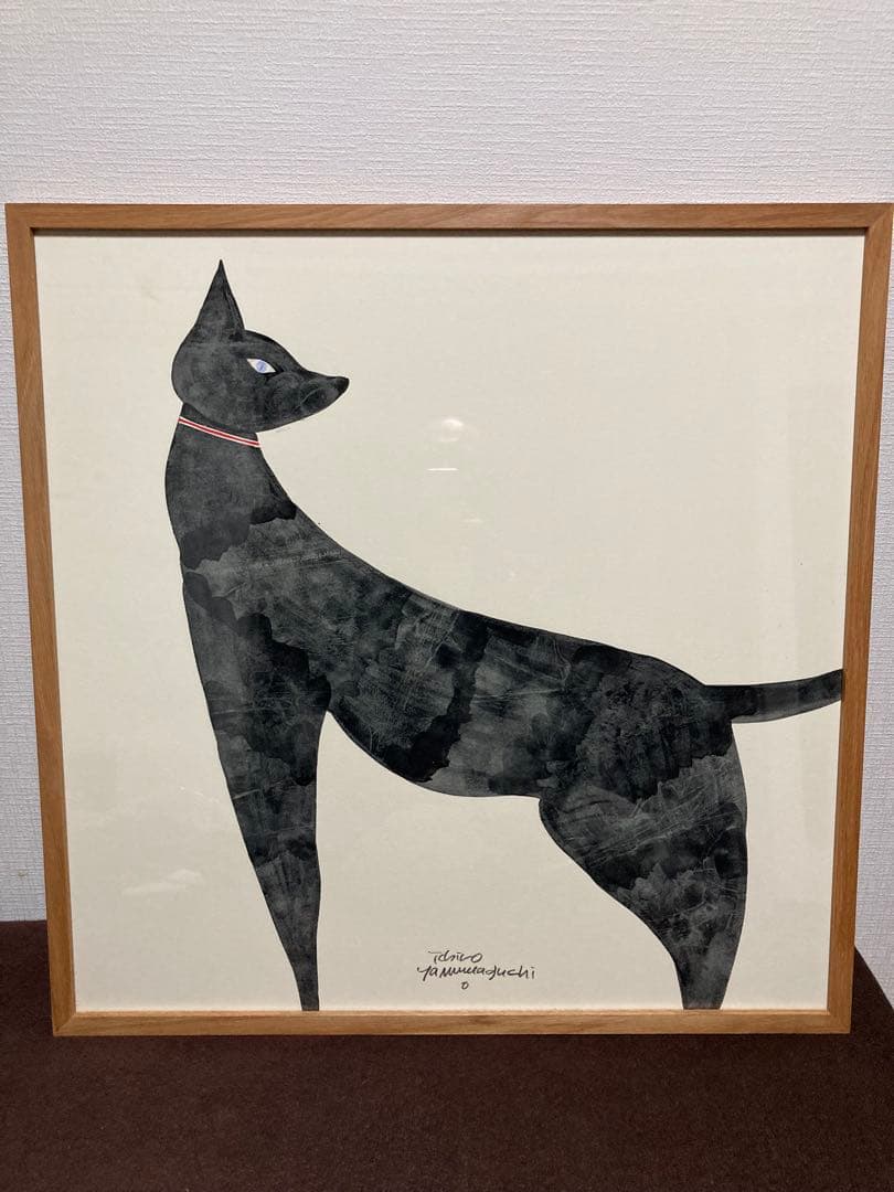 山口一郎　原画　黒猫 68×68cm