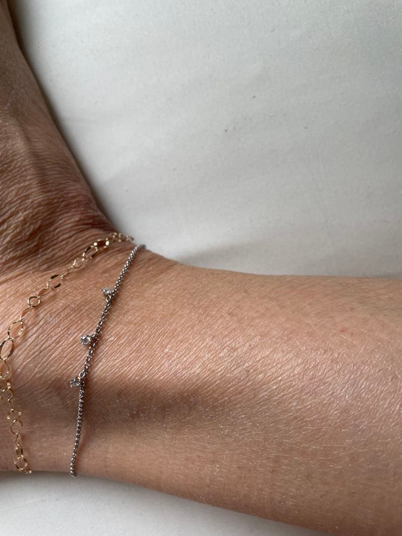 天然ダイヤモンドトリロジーチェーンアンクレットP850