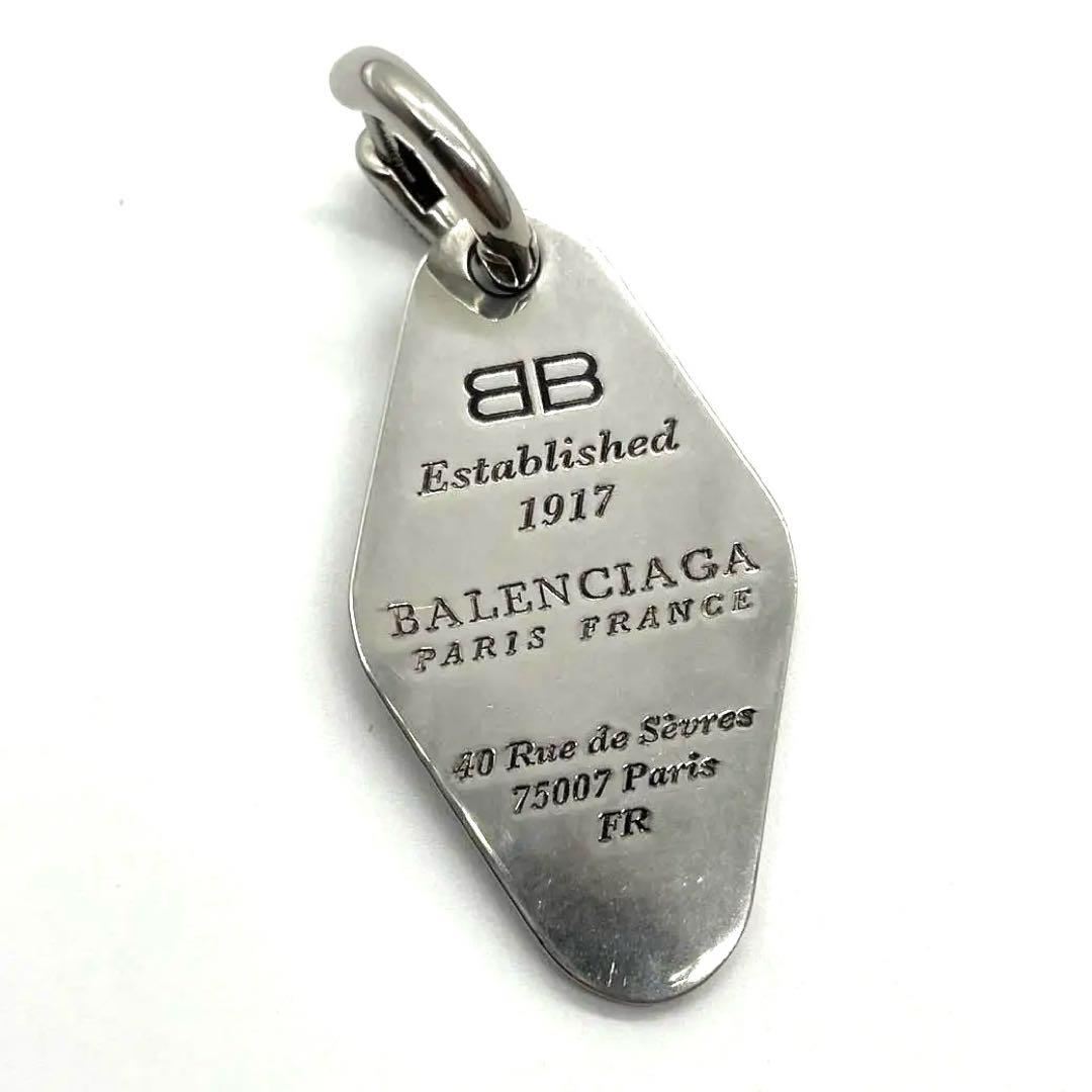 バレンシアガ 23SS ロゴフープ スターリングシルバー ピアス 片耳