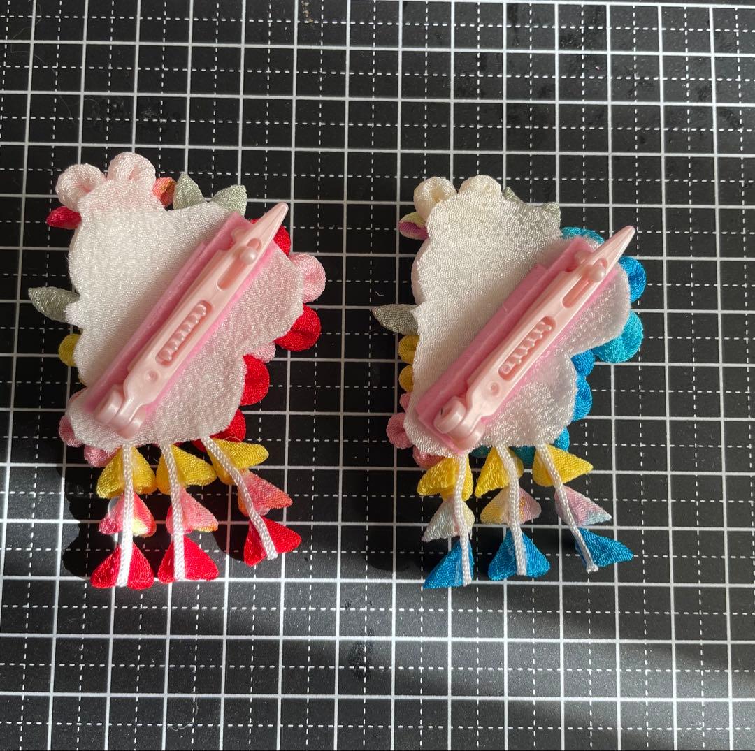 たな　犬用髪飾りバレッタ　つまみ細工