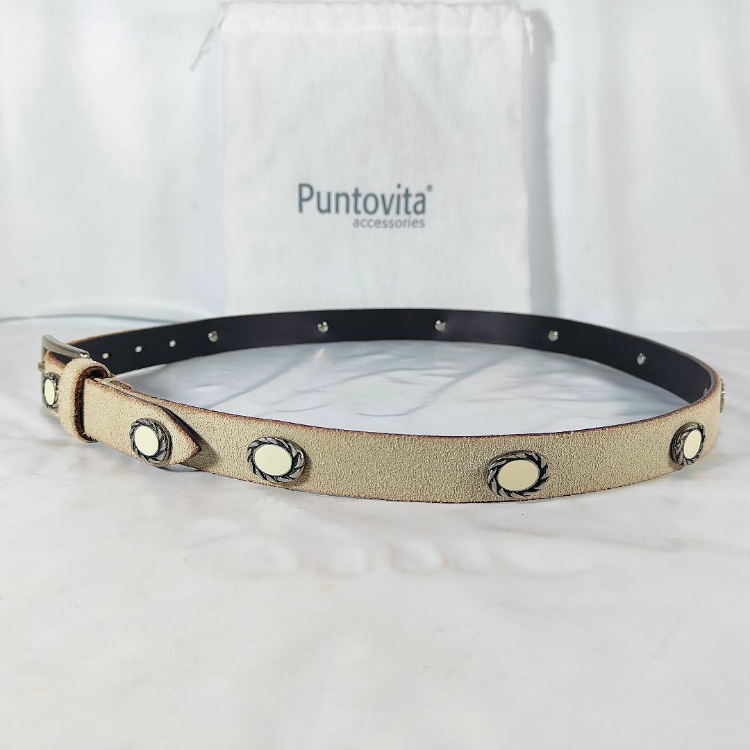 【極美品】Puntovita イタリア製　高級コンチョドレスベルト　袋付き正規品