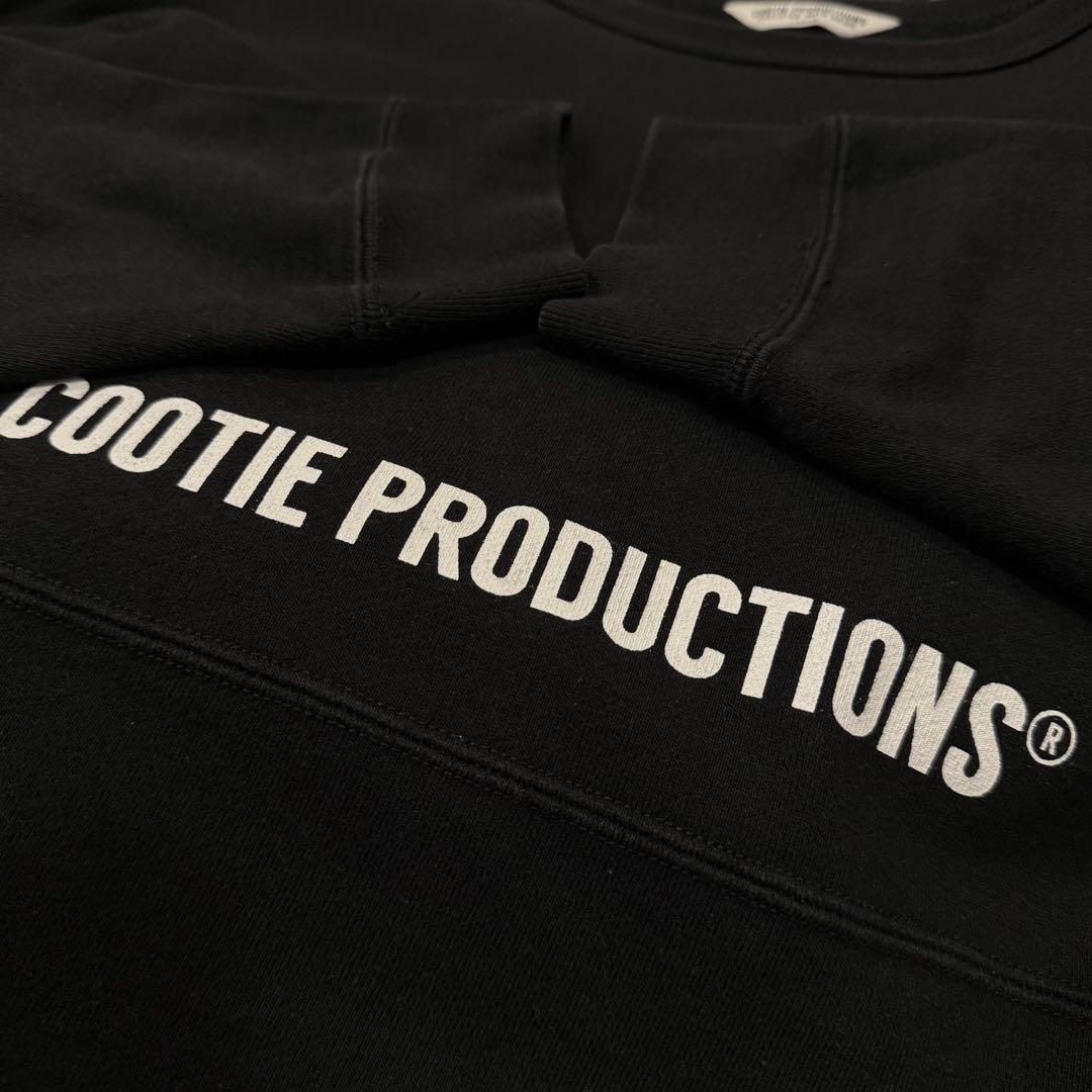 美品‼️クーティー COOTIE スウェット ブラック ロゴ L クルーネック 黒