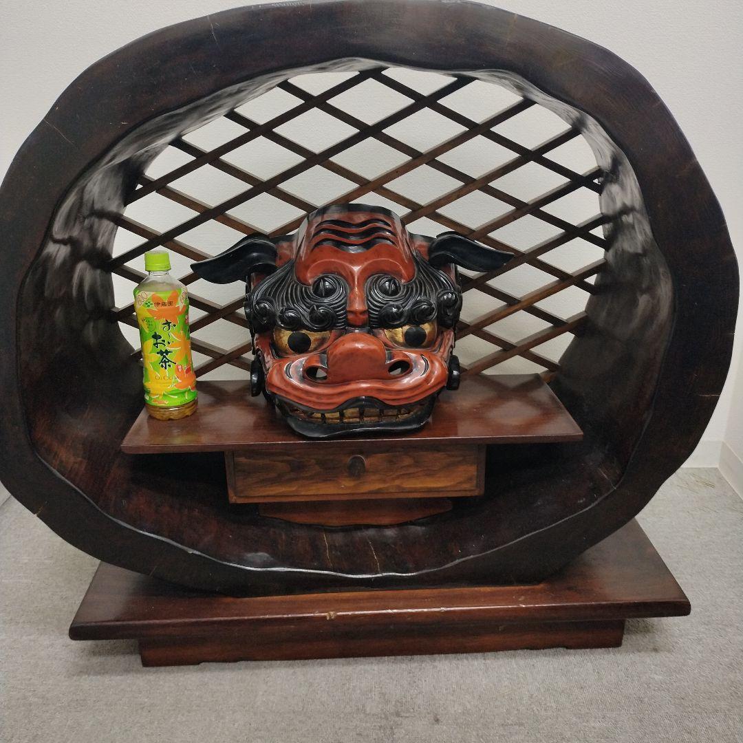 値下げ！　獅子頭　アンティーク飾り台付き