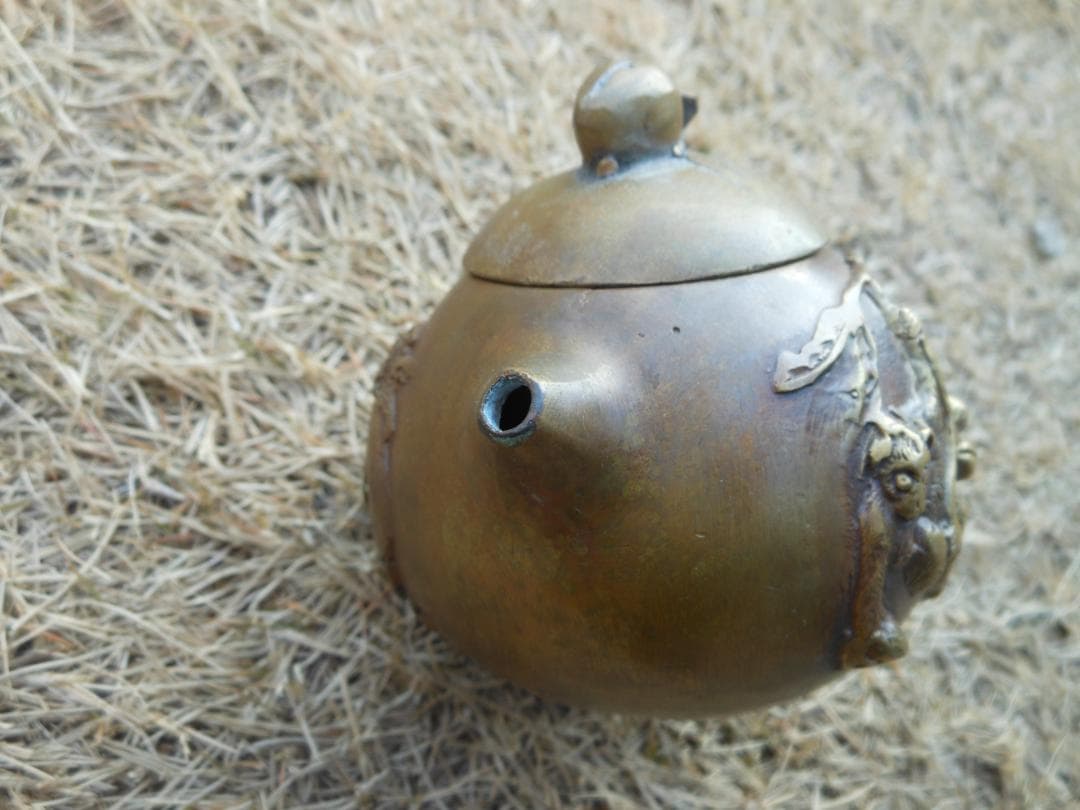 急須　茶器　茶壷　煎茶道具　茶事　金属製　アンティーク　古美術品