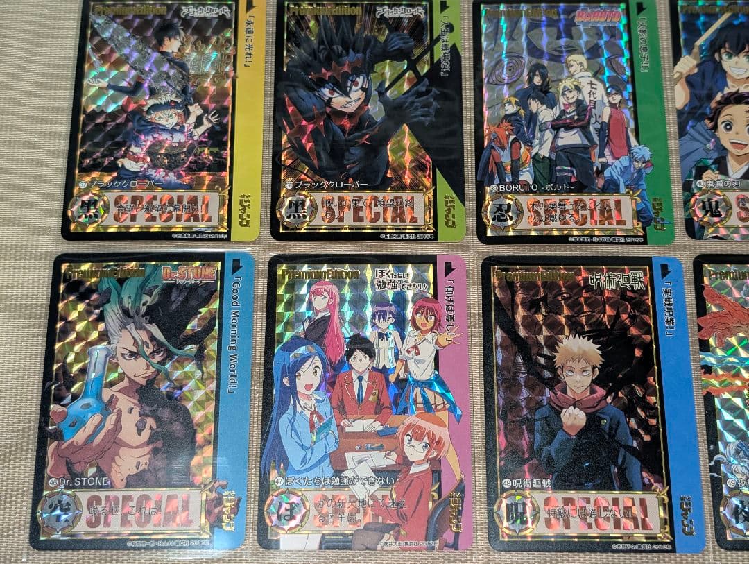 少年ジャンプ　プリズムキャラクターカード　54枚スリーブ入りセット①