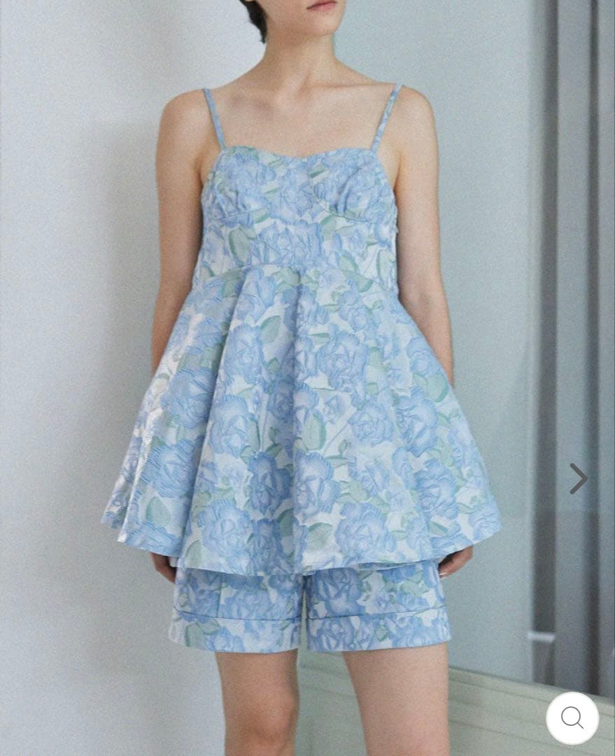 【上下セット】POPPY JACQUARD FLARE CAMI TUNIC