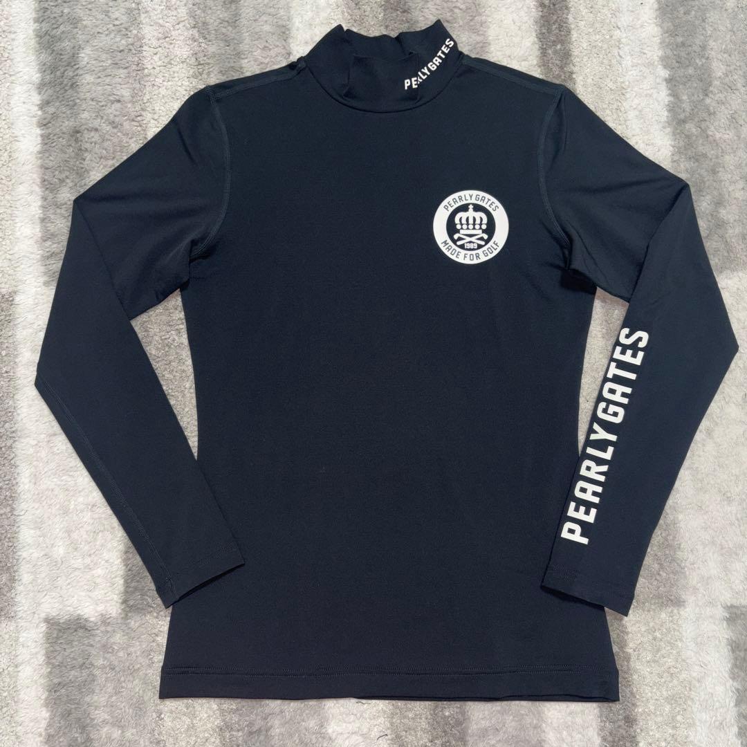 パーリーゲイツ　モックネック長袖ゴルフシャツ　1 (M) レディースゴルフウェア