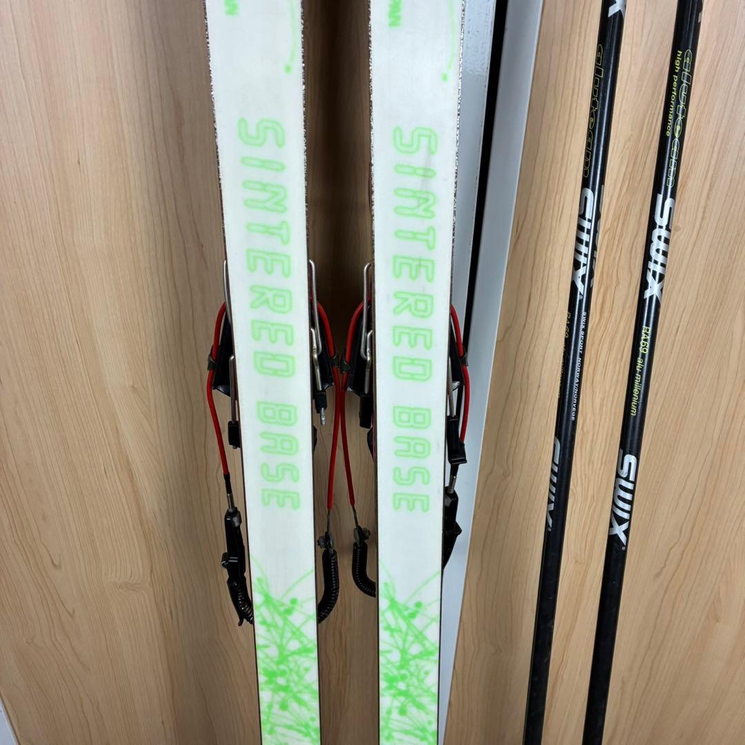 【送料込】KAZAMA テレマークスキー板　ポール　セット　山スキー