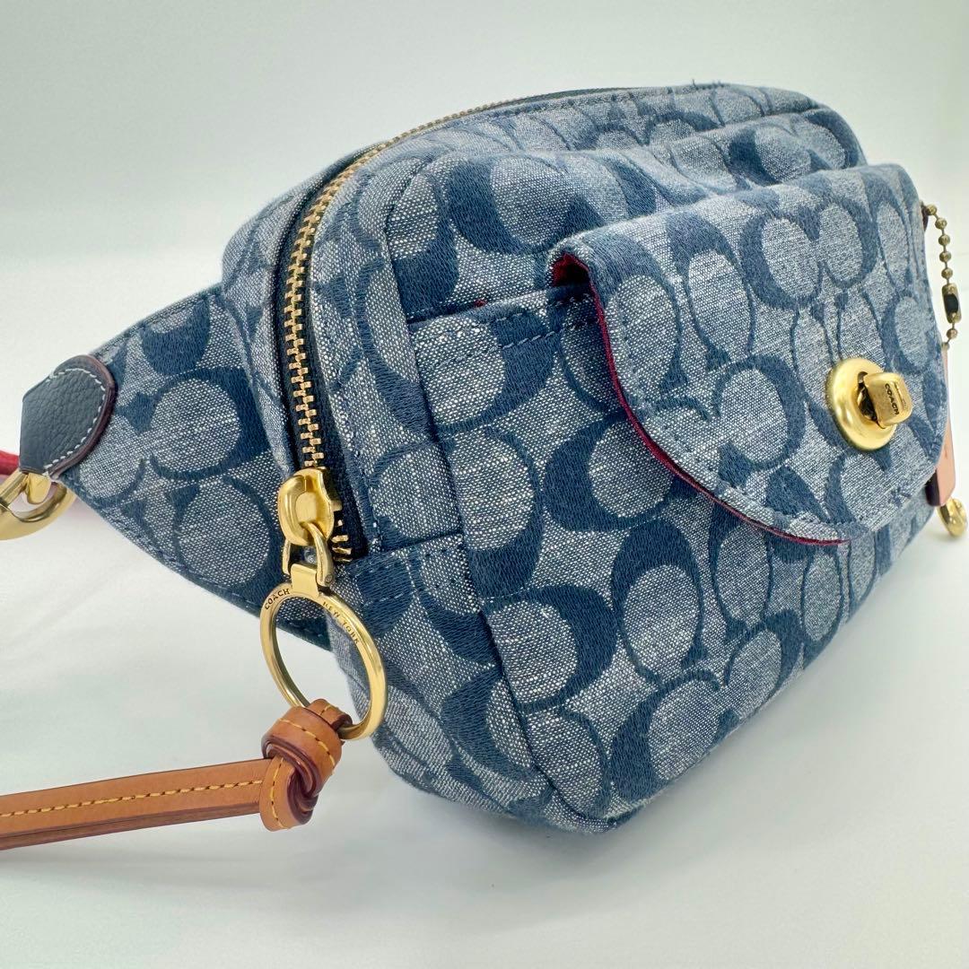 コーチ COACH シグネチャー ボディバッグ ウエストバッグ 保存袋付 美品