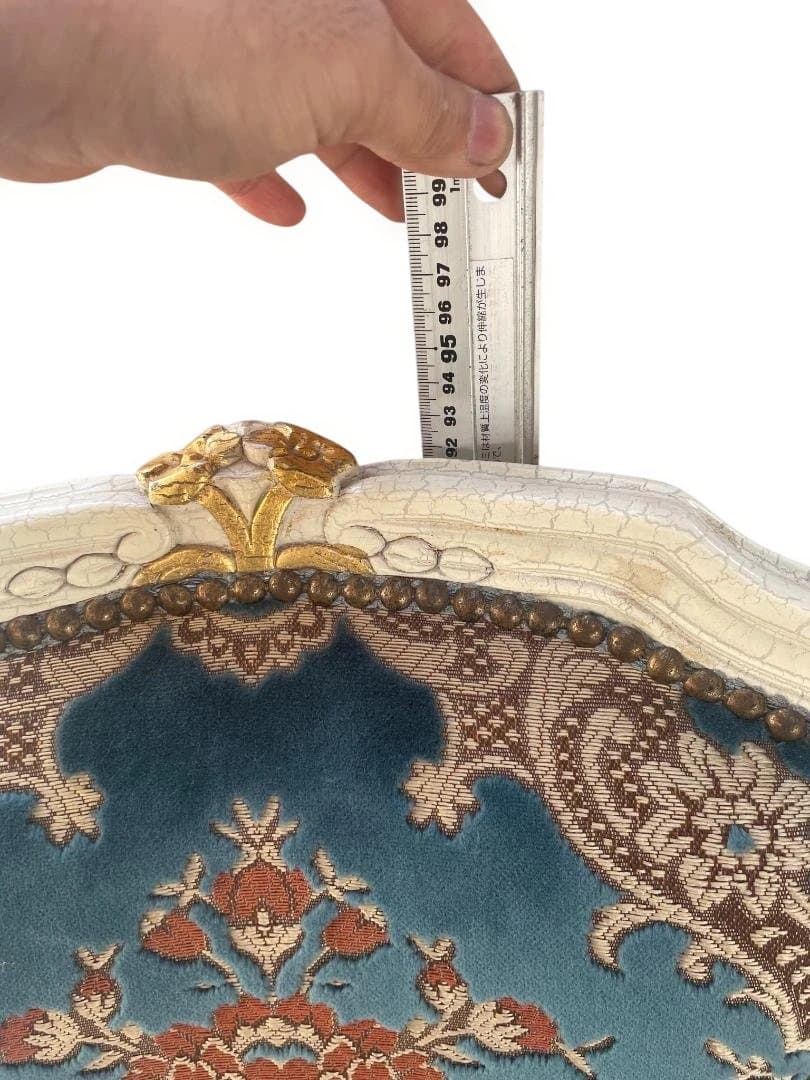 金華山織 猫脚 イタリア　ダイニングチェア ホワイト　 アンティーク　12c07