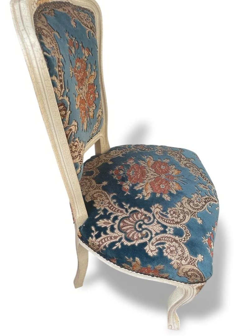 金華山織 猫脚 イタリア　ダイニングチェア ホワイト　 アンティーク　12c07