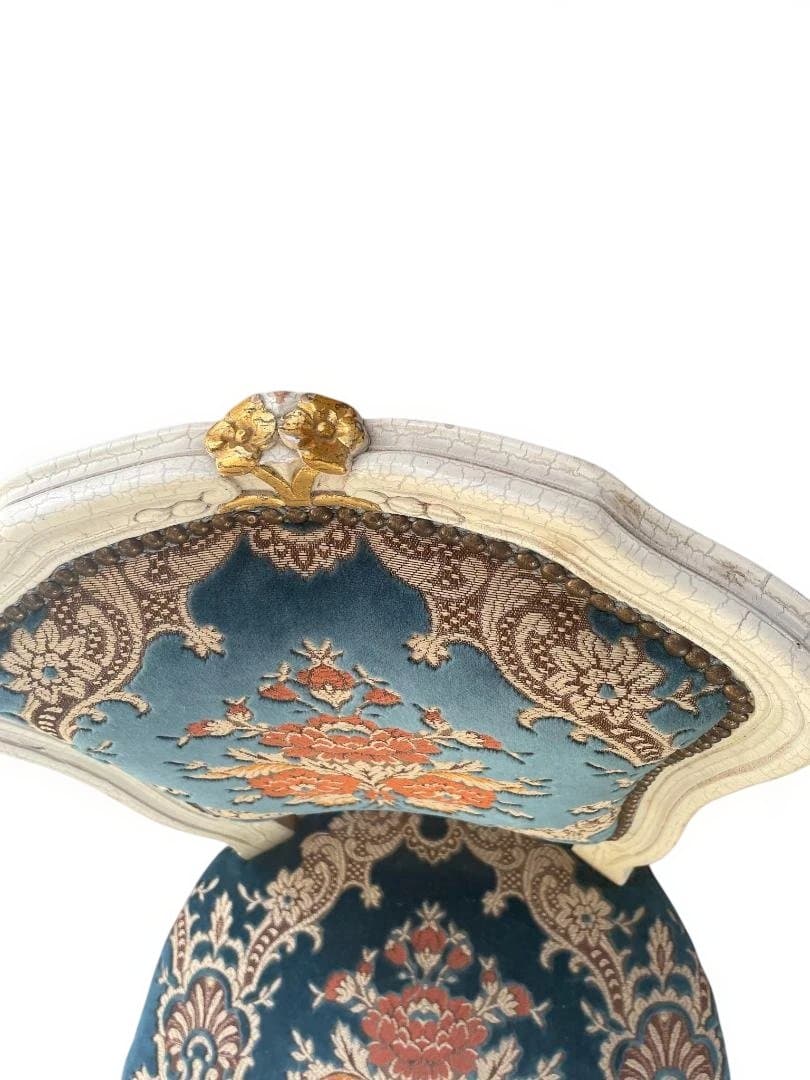 金華山織 猫脚 イタリア　ダイニングチェア ホワイト　 アンティーク　12c07