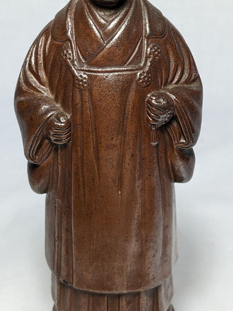 西村春湖 備前焼 奥村五百子像 春湖苑識箱 陶像 陶器人形 人物像 在銘 置物