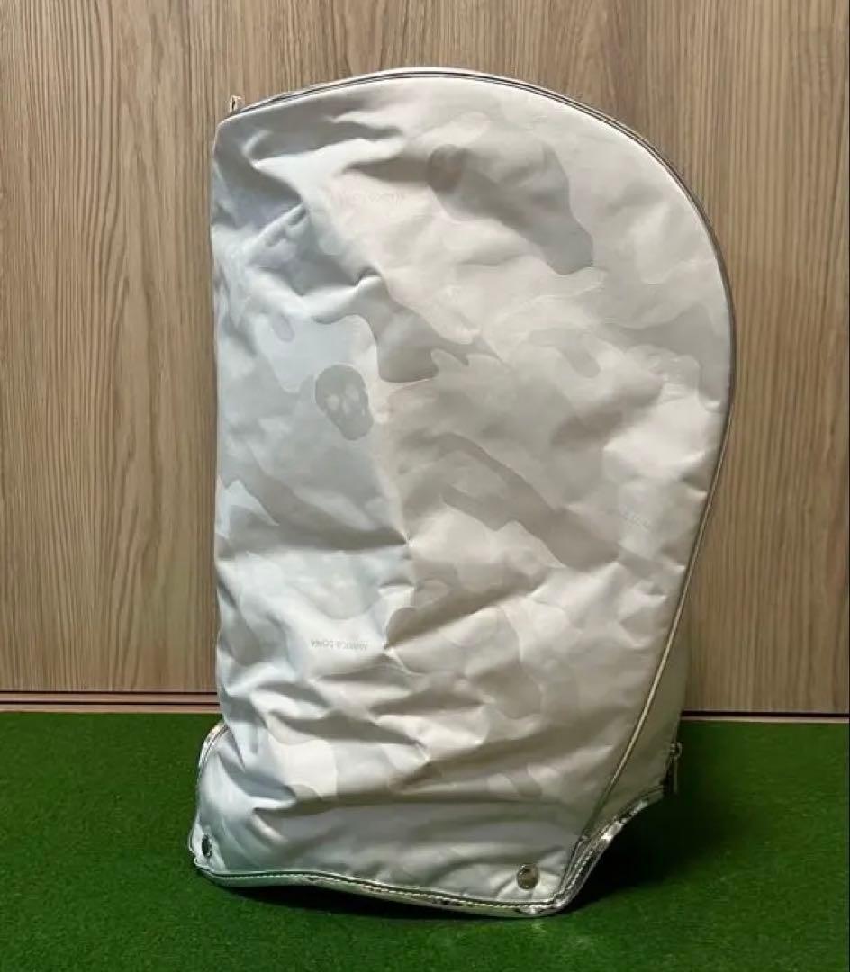 美品【キャディバッグ】マークアンドロナ　カモフラ　スカル　スタンド式　3点式