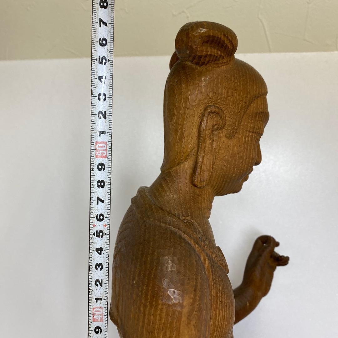 森山朝光作　木彫　弥勤　高さ約57.5㎝　チヒオニ　東さ8-0104☆2F