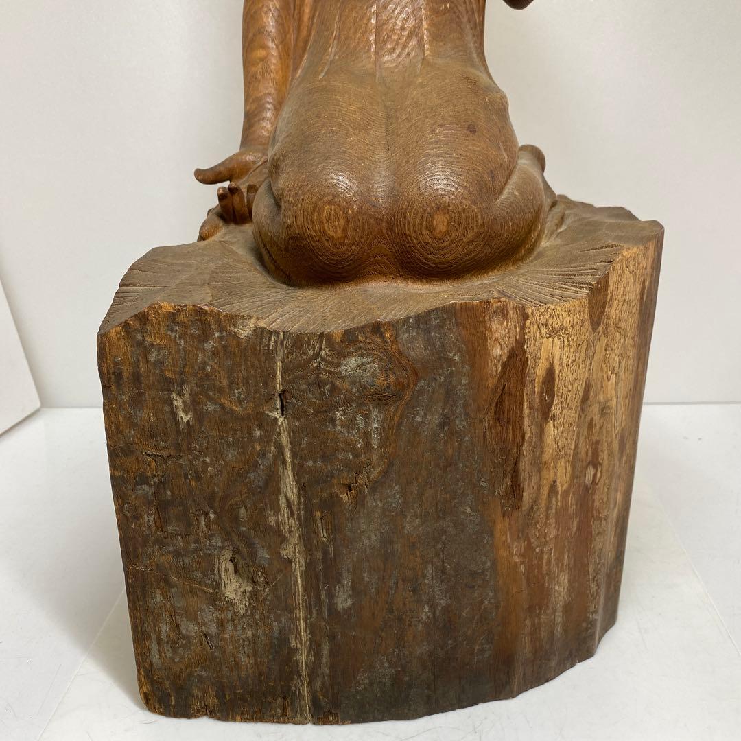 森山朝光作　木彫　弥勤　高さ約57.5㎝　チヒオニ　東さ8-0104☆2F