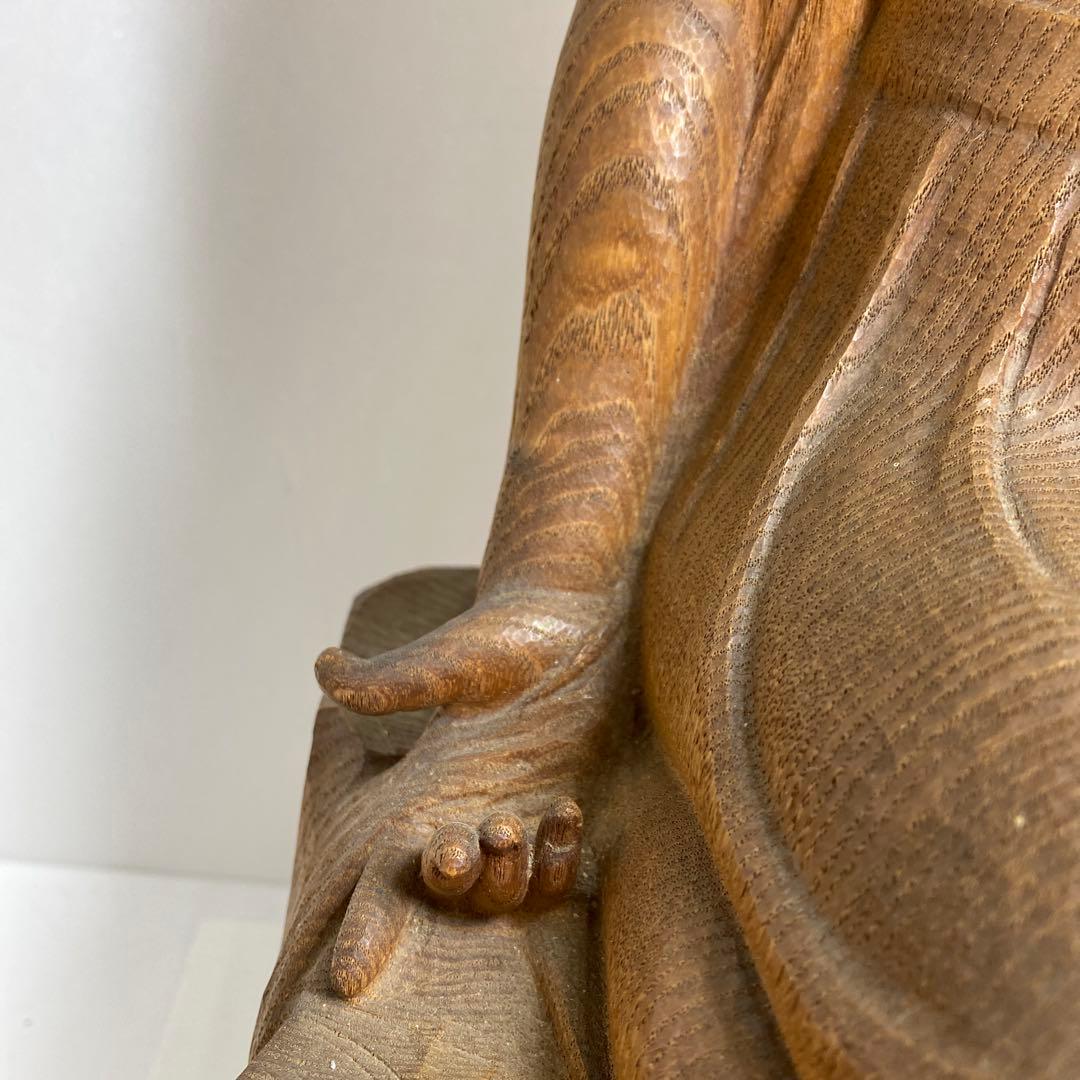 森山朝光作　木彫　弥勤　高さ約57.5㎝　チヒオニ　東さ8-0104☆2F