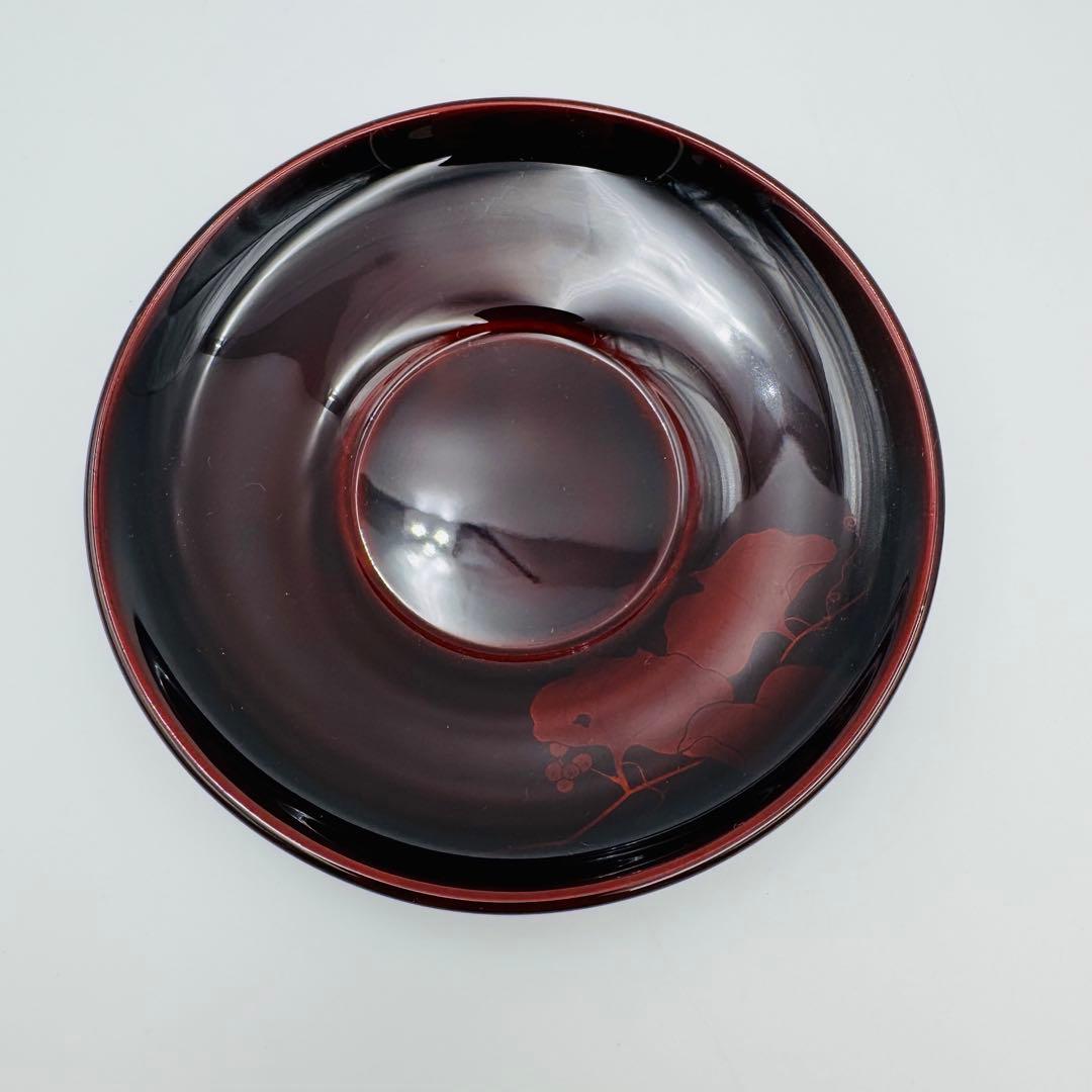 【輪島塗　五島屋謹製　蔓草　茶托五客　共箱】漆器　アンティーク　茶道具