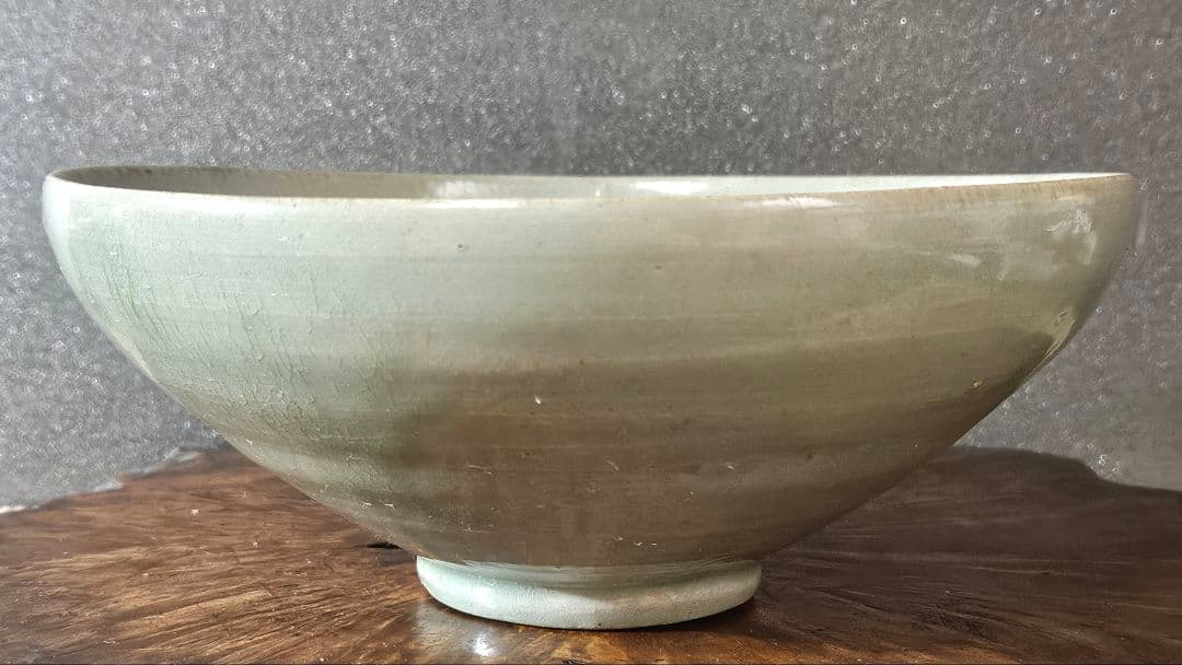 【本物保証❗】李氏朝鮮時代　李朝青磁　陰刻　双鳳凰文　鉢　菓子鉢　径19.5cm