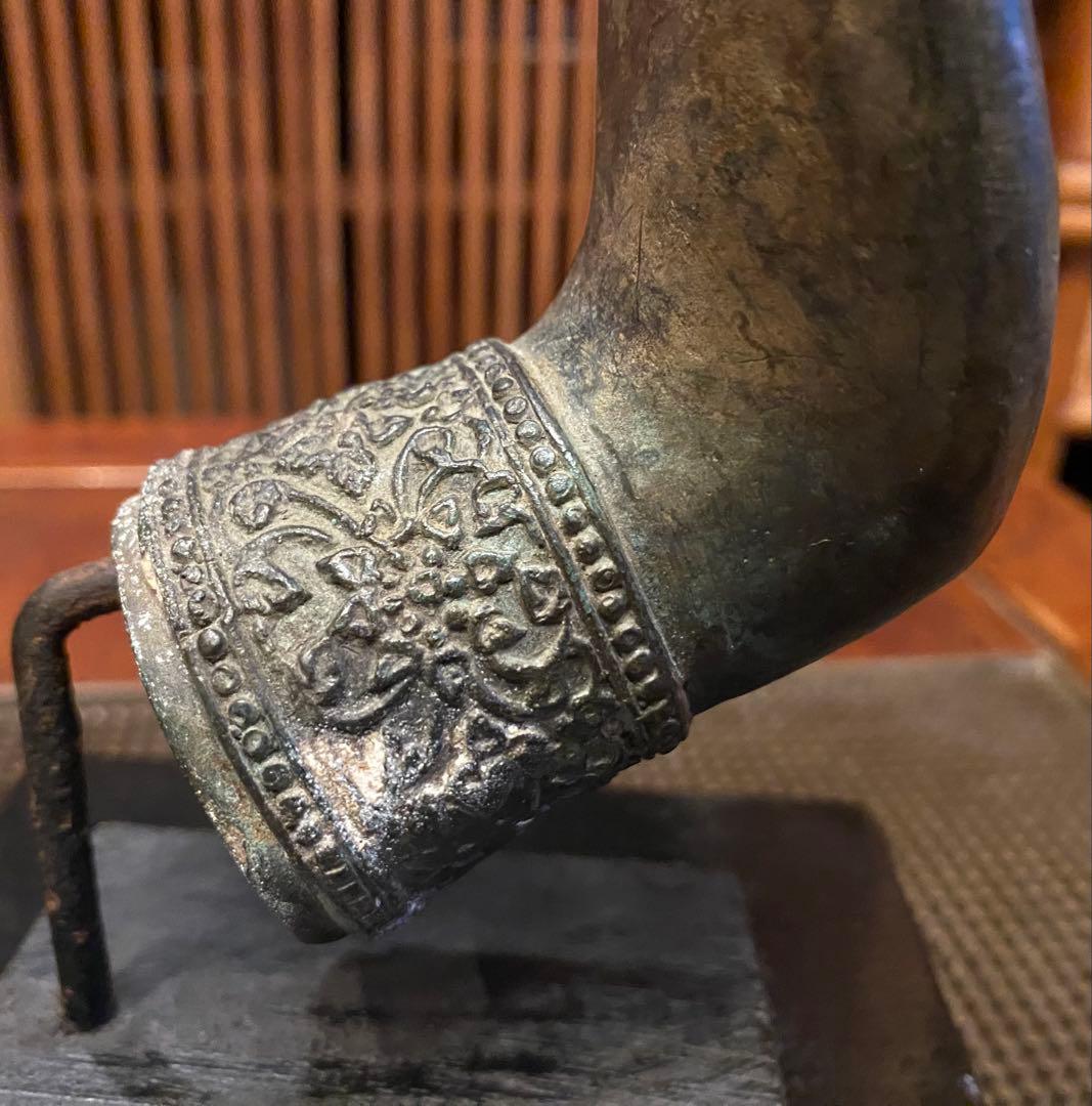 1７世紀　古代タイ国　アユタヤ様式 青銅製　仏手　鑑賞台付 ヴィンテージレア