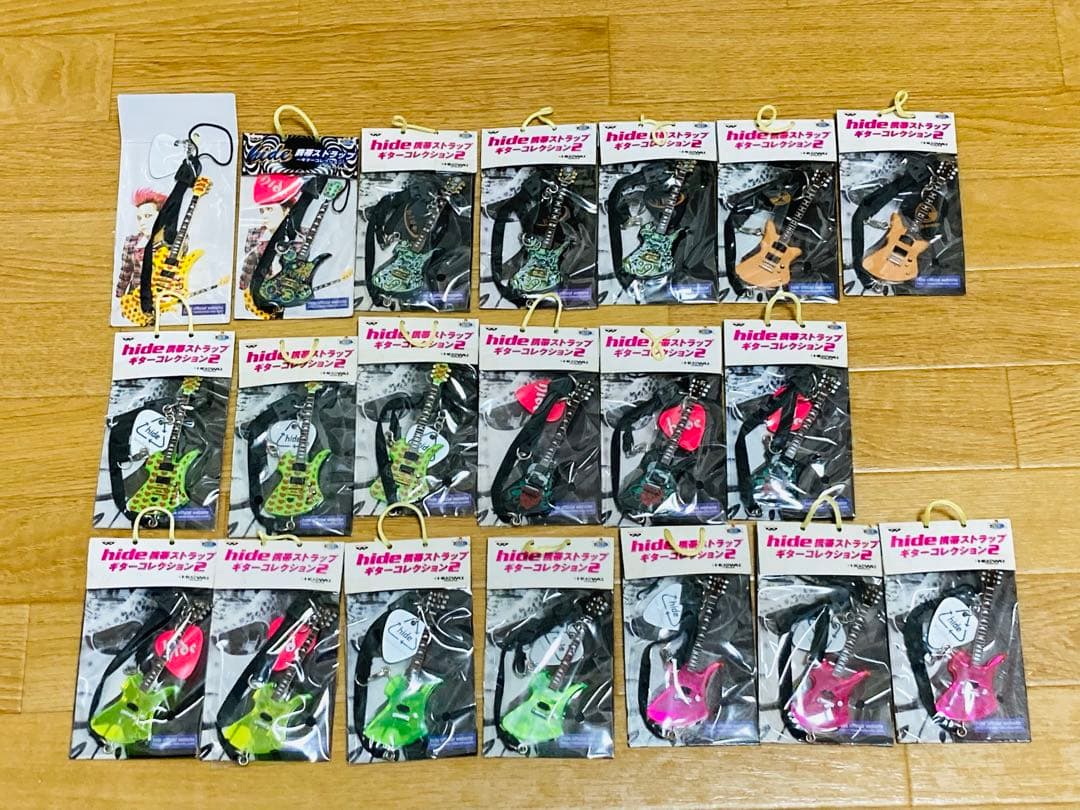 hide 携帯ストラップ ギターコレクション 20セット 新品未開封 当時モノ