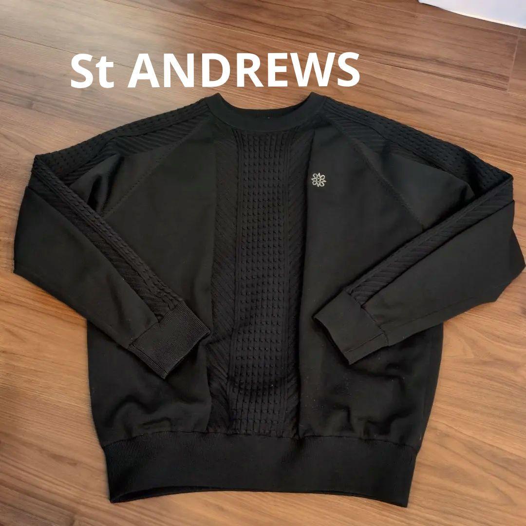セントアンドリュース ゴルフ 防風裏地付き メンズニット ブラック