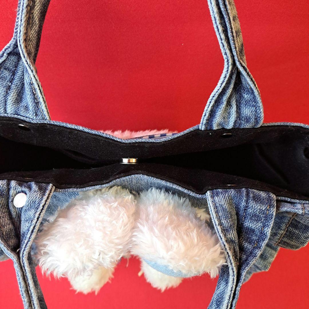 ゆ*ら様 コヤンイサムチョン　マンドゥ　デニムリメイクフリルトートバッグ