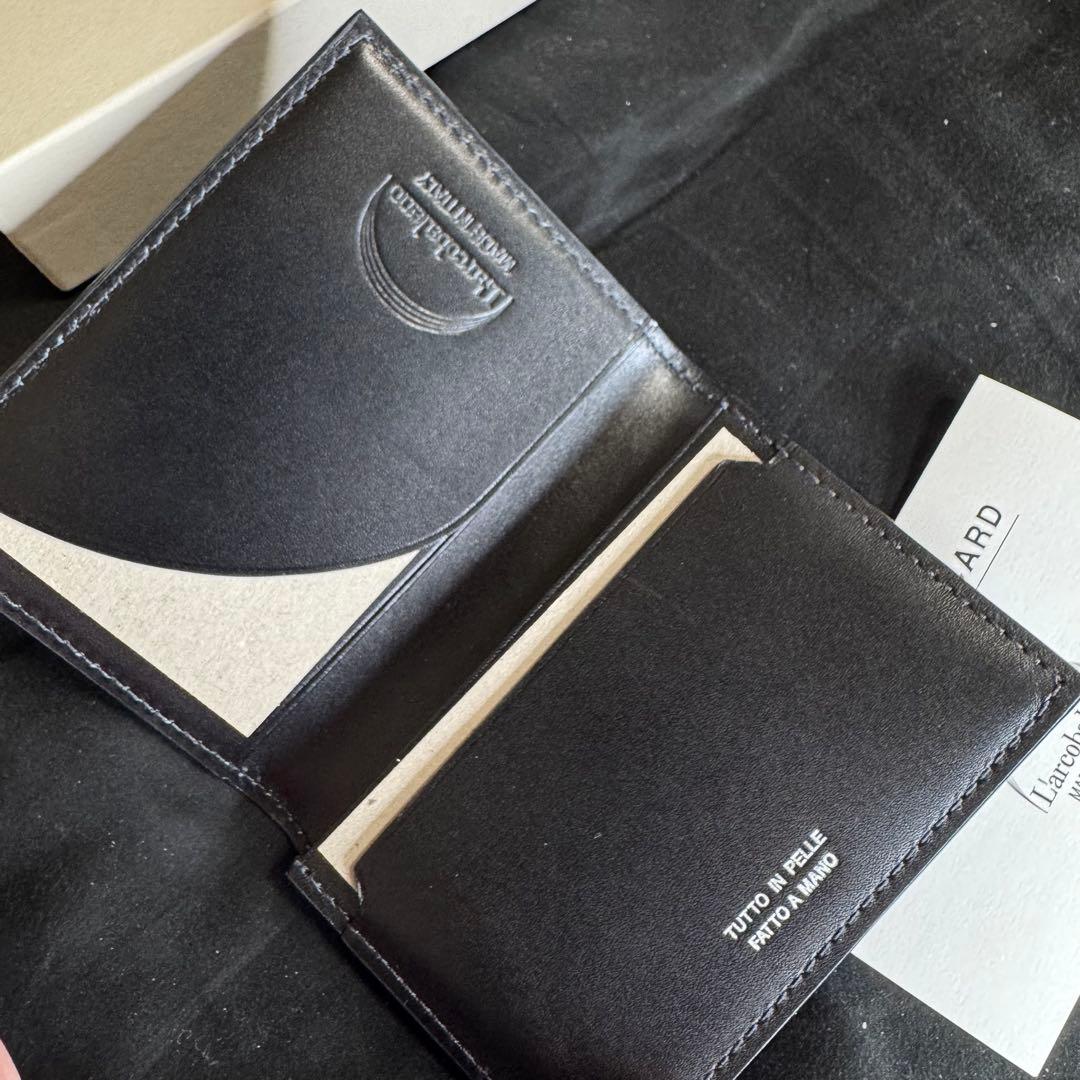 【完全新品未使用】ラルコバレーノ 名刺入れ 本革 高級レザー ブラック