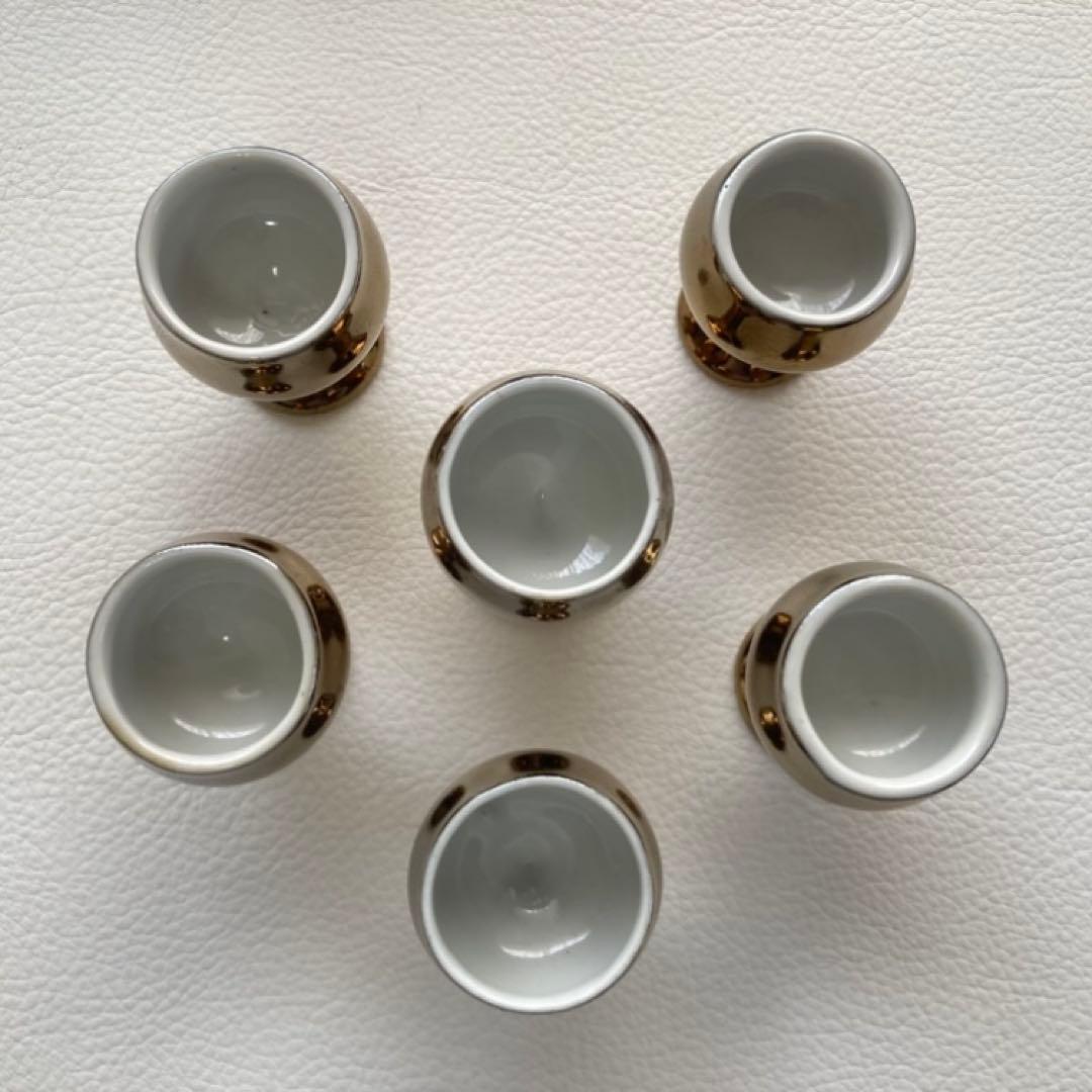 ティーポット カップ 茶器 置物 陶磁器 金色 装飾品 レトロ ヴィンテージ