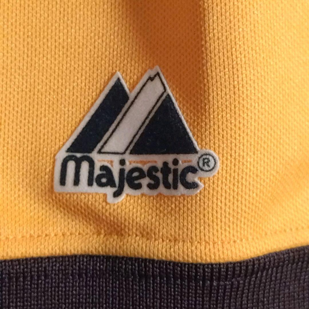 MLB★USA製 人気 パドレス 刺繍ロゴ ワッペン付 ゲームシャツ 茶 L