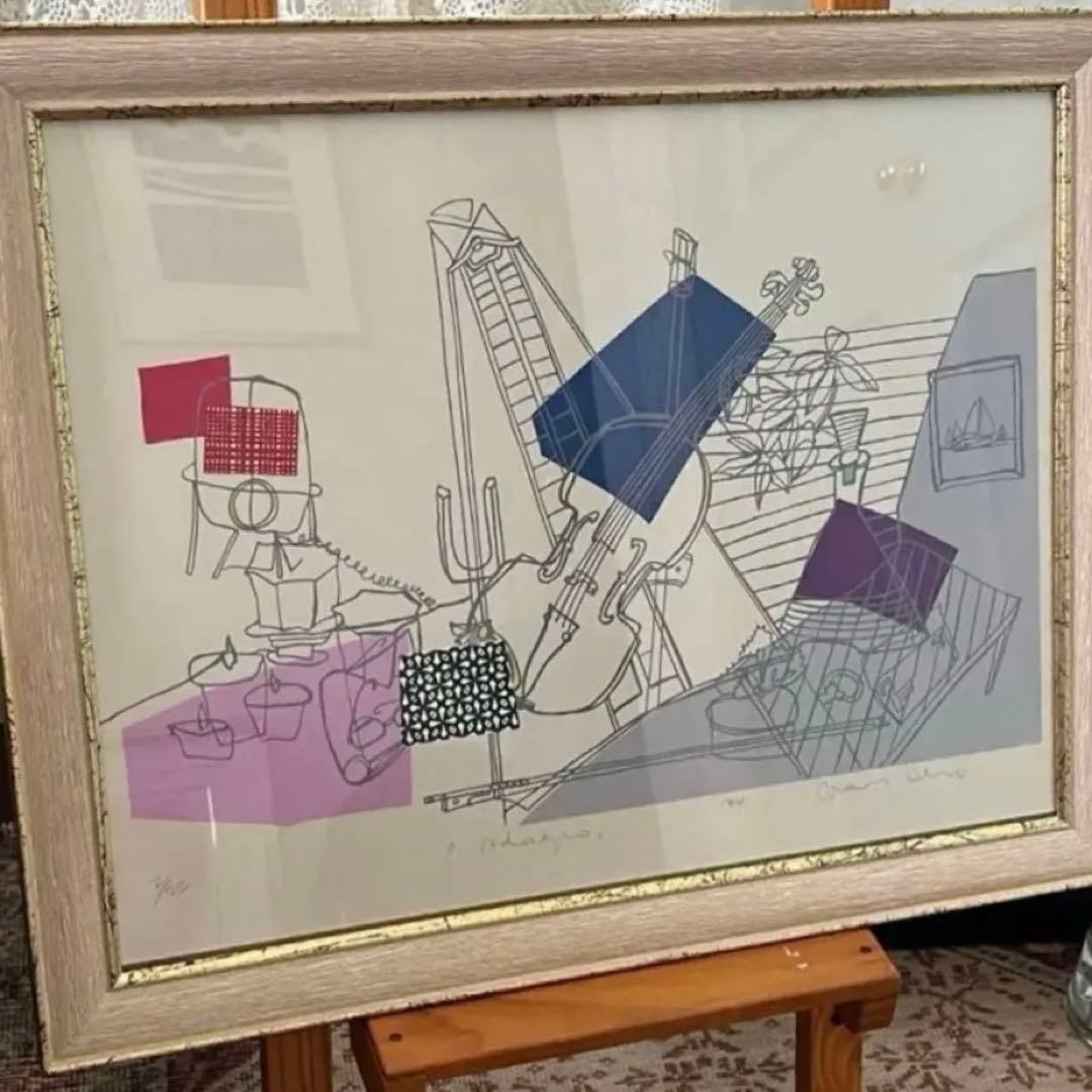 希少　限定　シルクスクリーン　サイン、ED アンティーク　ジニーキム　コラージュ