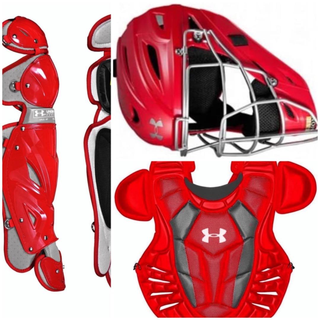 新品USA限定発売モデル☆アンダーアーマー☆キャッチャー3点セット☆大人用☆赤