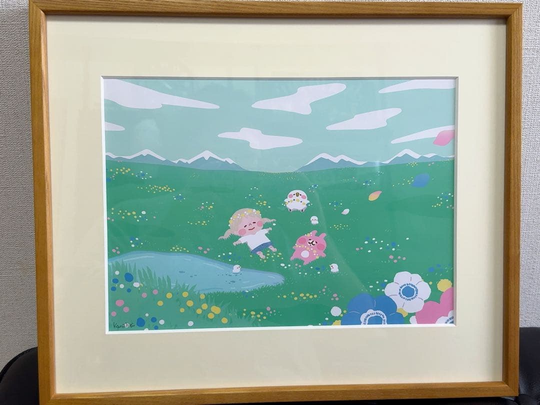 カナヘイの小動物 Kanihé アート作品 いつかみんなで 直筆サイン入り額装