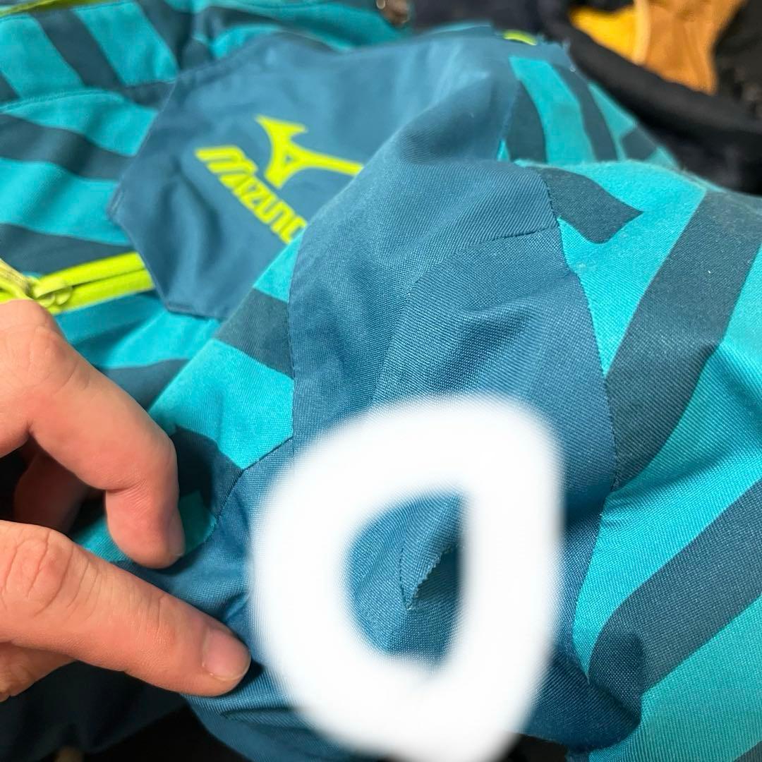 【訳あり】Mizuno スキーウェア 青/ストライプ セットアップ