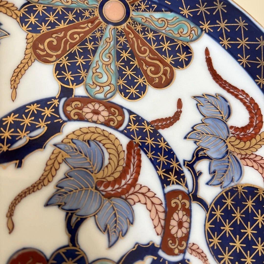 未使用　GOLD IMARI (弥左衛門) 中皿　壁掛け飾り皿　21.5cm